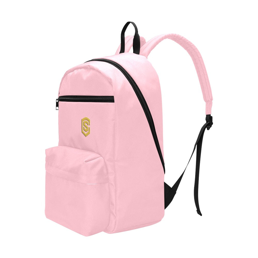 Pink Travel Backpack With Gold Logo Travel Backpack(Large Capacity)(Model 1691)