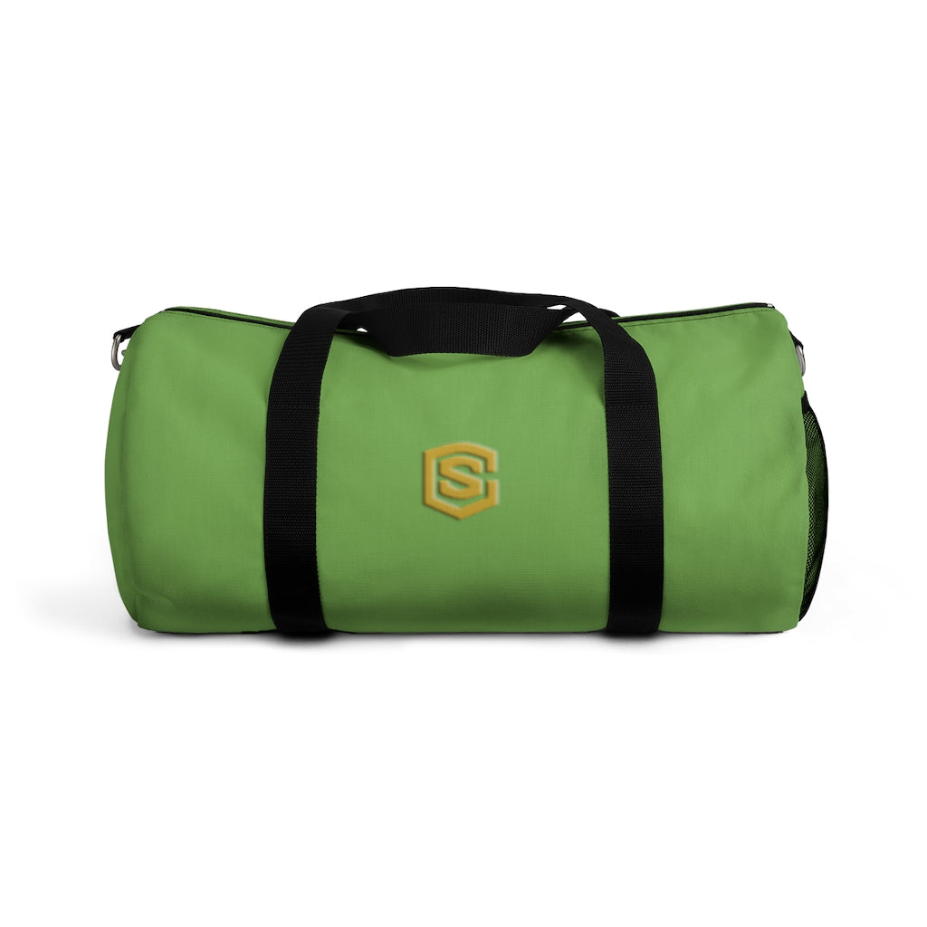 Green Duffel Bag Gold Logo