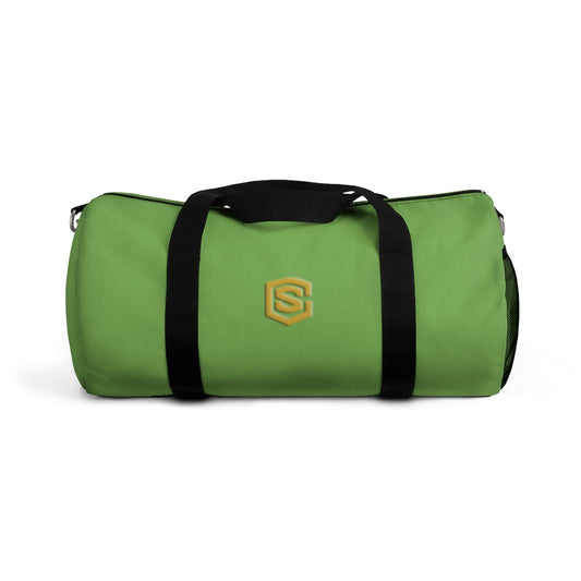 Green Duffel Bag Gold Logo