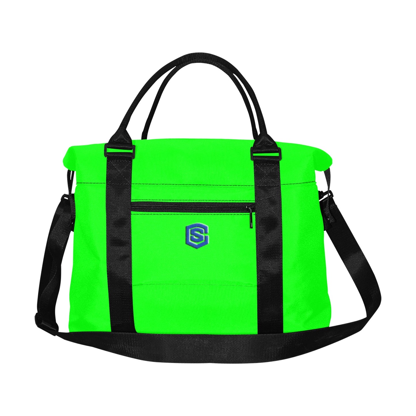 Green Large Capacity Duffle Bag With Blue Logo Large Capacity Duffle Bag(Model1715)