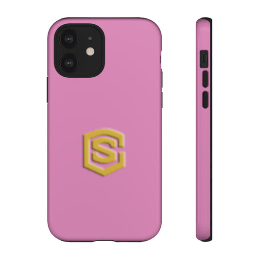 Pink Tough Cases Gold Logo