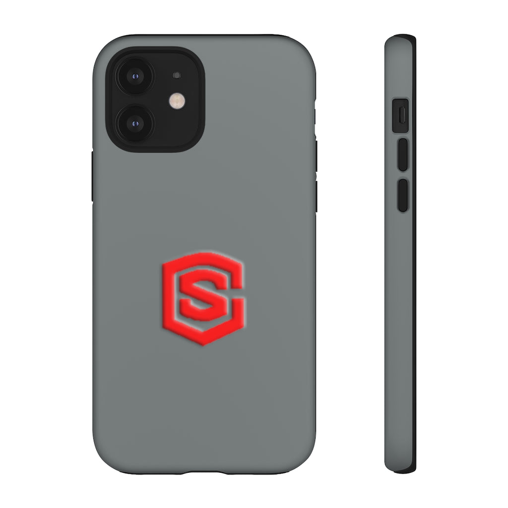 Grey Tough Cases Red Logo