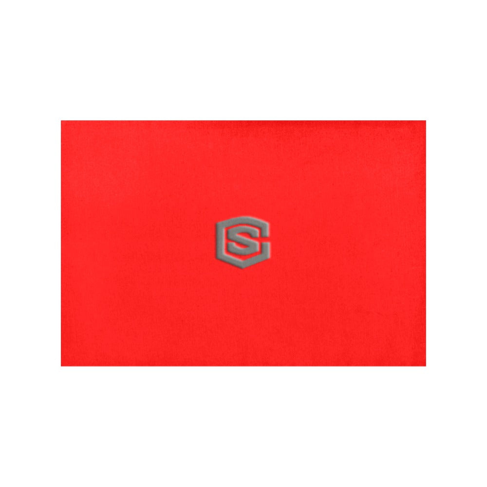 Red Placemats 12" x 18" With Grey Logo Placemats 12" x 18" (Set of 2)