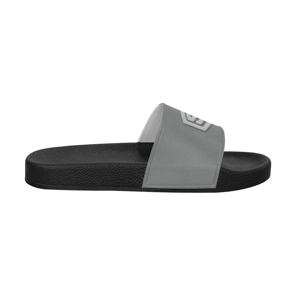 silver logo Men's Slide Sandals (Model 057)