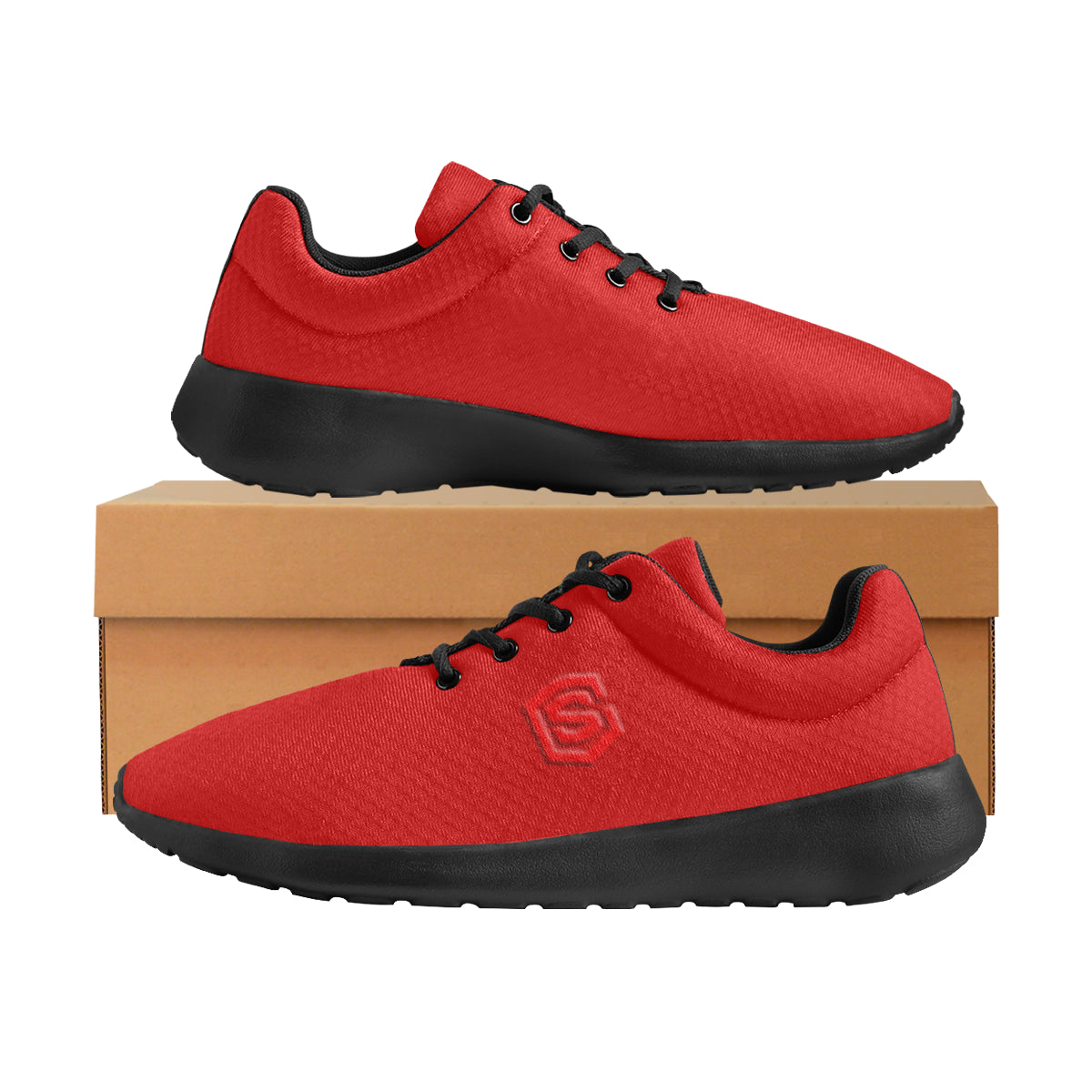 Red logo Men's Athletic Shoes (Model 0200)