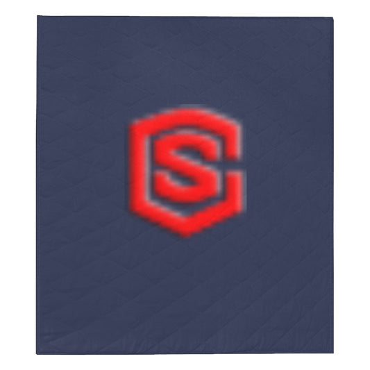 BLUE CUSTOM QUILT RED LOGO CUSTOM QUILT Custom Quilt  70" x 80"