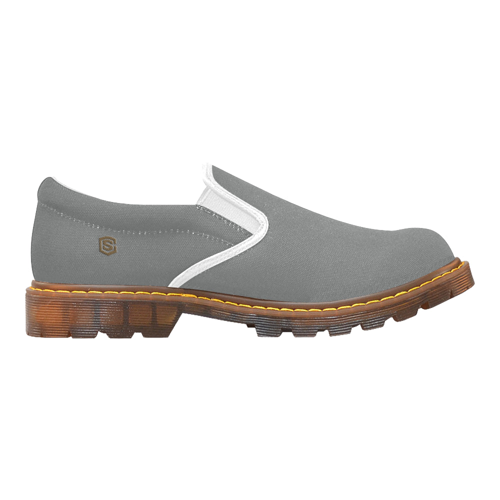 brown logo Martin Women's Slip-On Loafer (Model 12031)