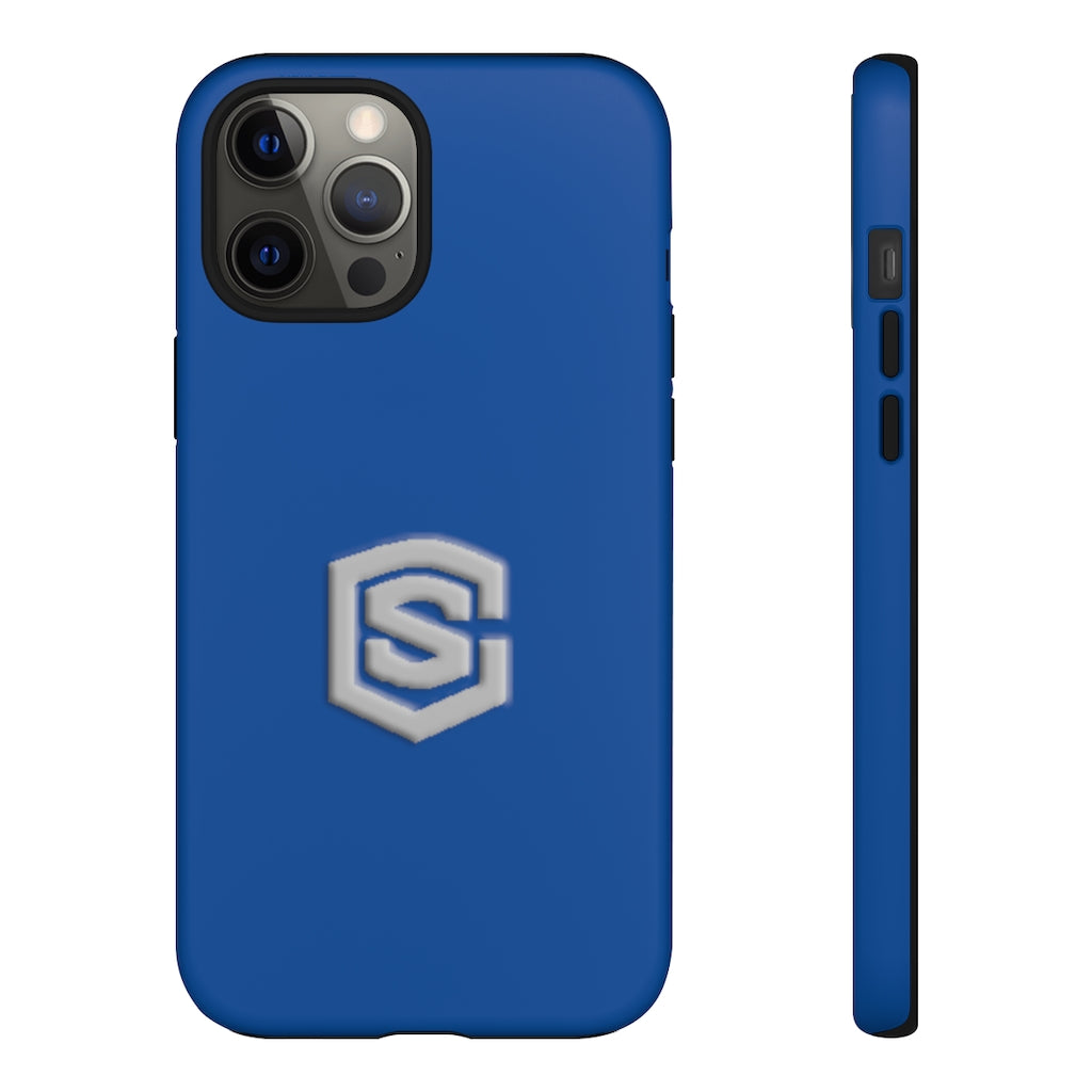Blue Tough Cases Silver Logo