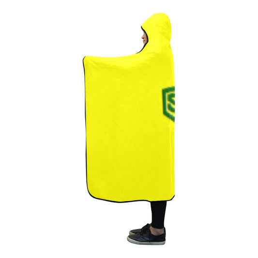 Yellow Hooded Blanket 80"x56" with Green Logo Hooded Blanket 80"x56"