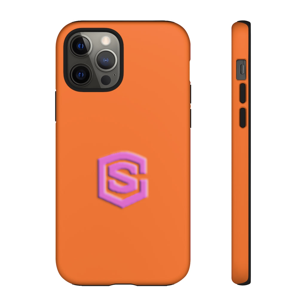 Orange Tough Cases Pink Logo