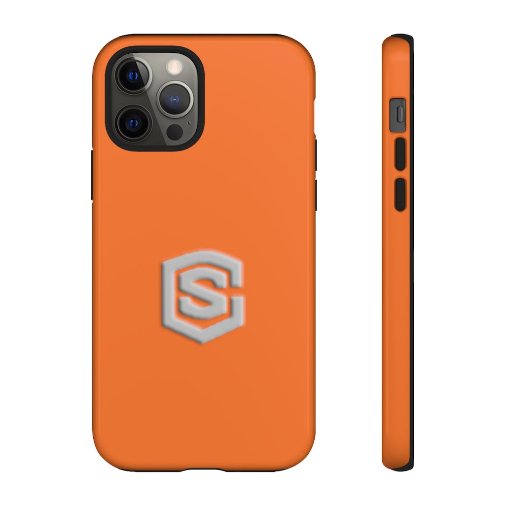 Orange Tough Cases Silver Logo