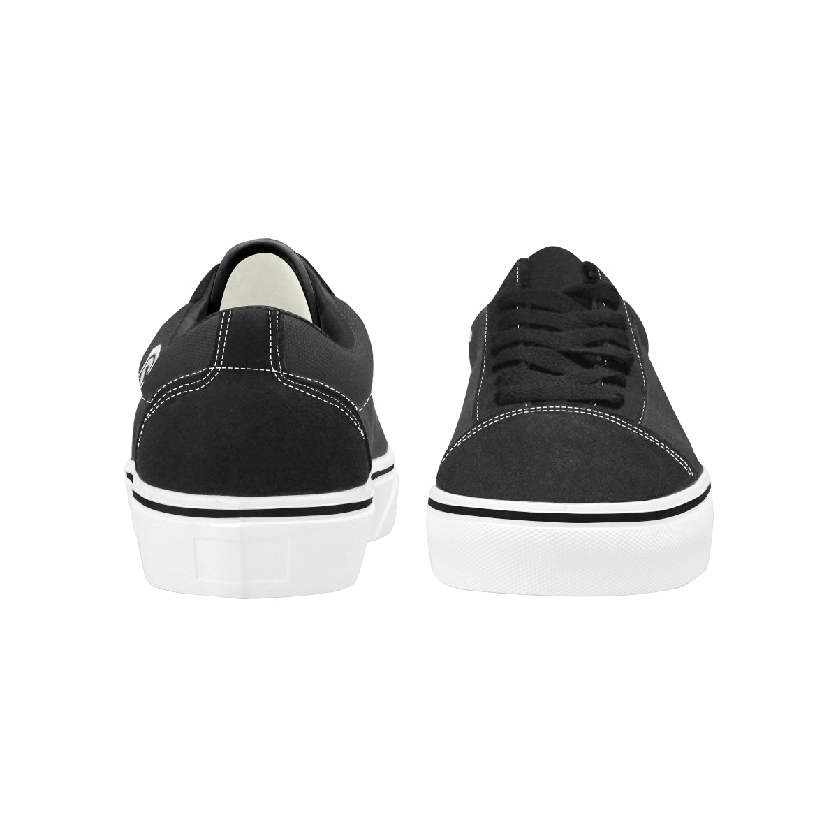 white logo Men's Low Top Skateboarding Shoes (Model E001-2)