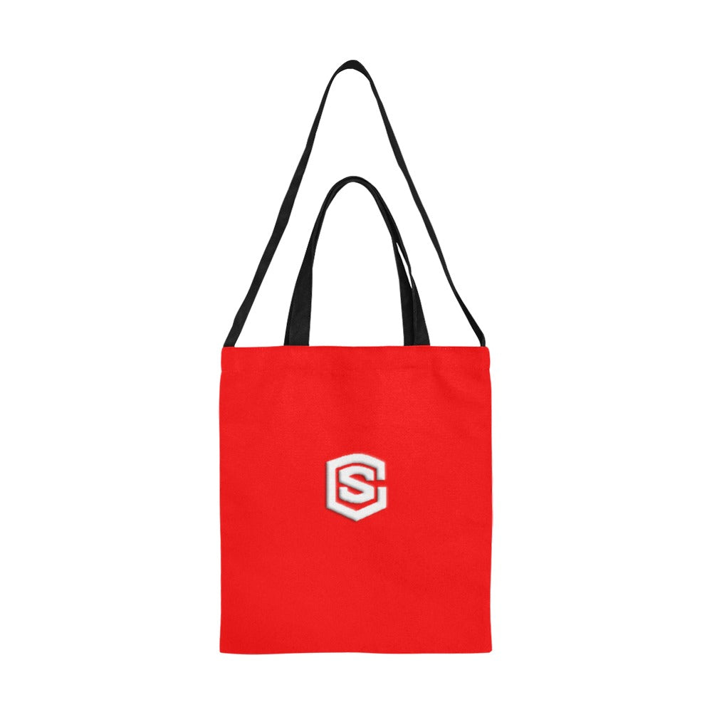 Red All Over Print Canvas Tote Bag With White Logo All Over Print Canvas Tote Bag(Model1698)(Medium)