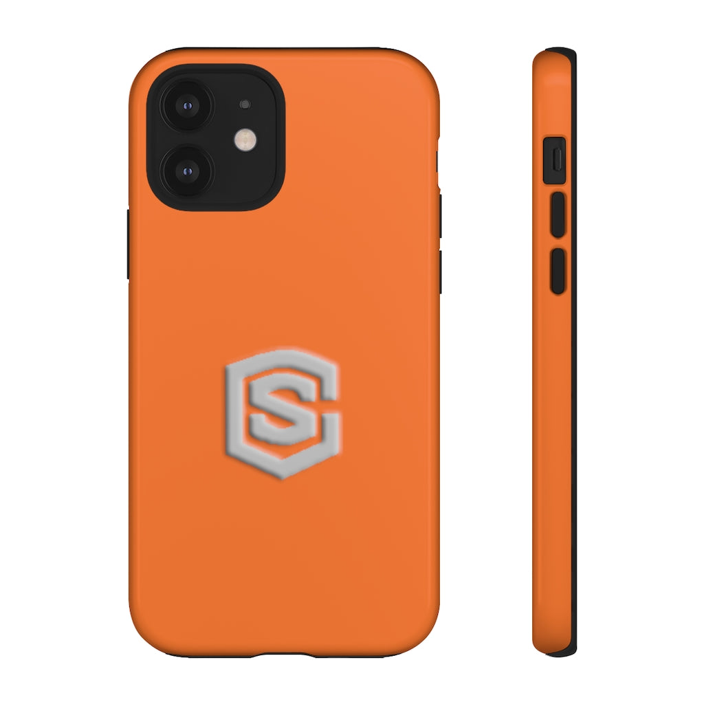 Orange Tough Cases Silver Logo