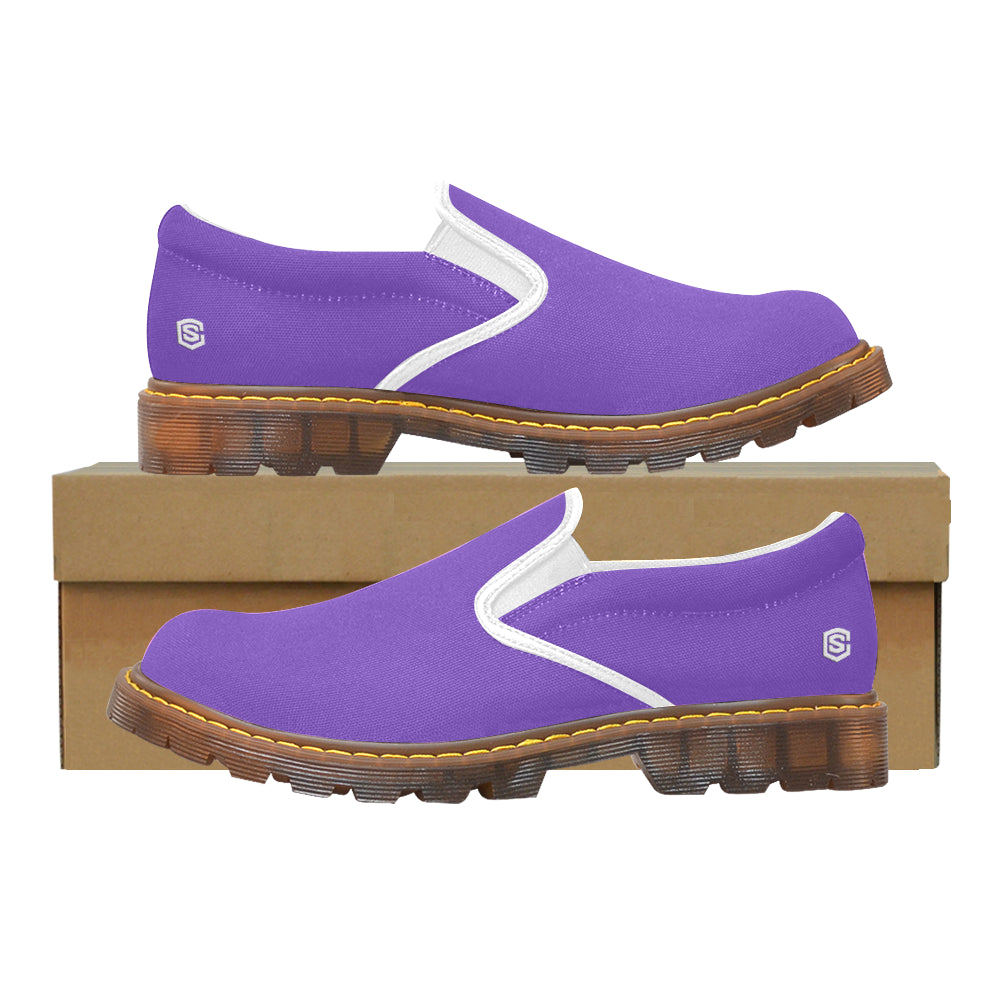 white logo Martin Women's Slip-On Loafer (Model 12031)