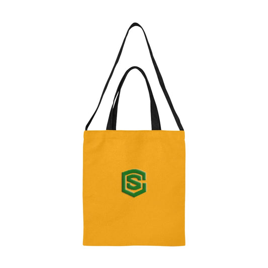 Orange All Over Print Canvas Tote Bag With Green Logo All Over Print Canvas Tote Bag(Model1698)(Medium)
