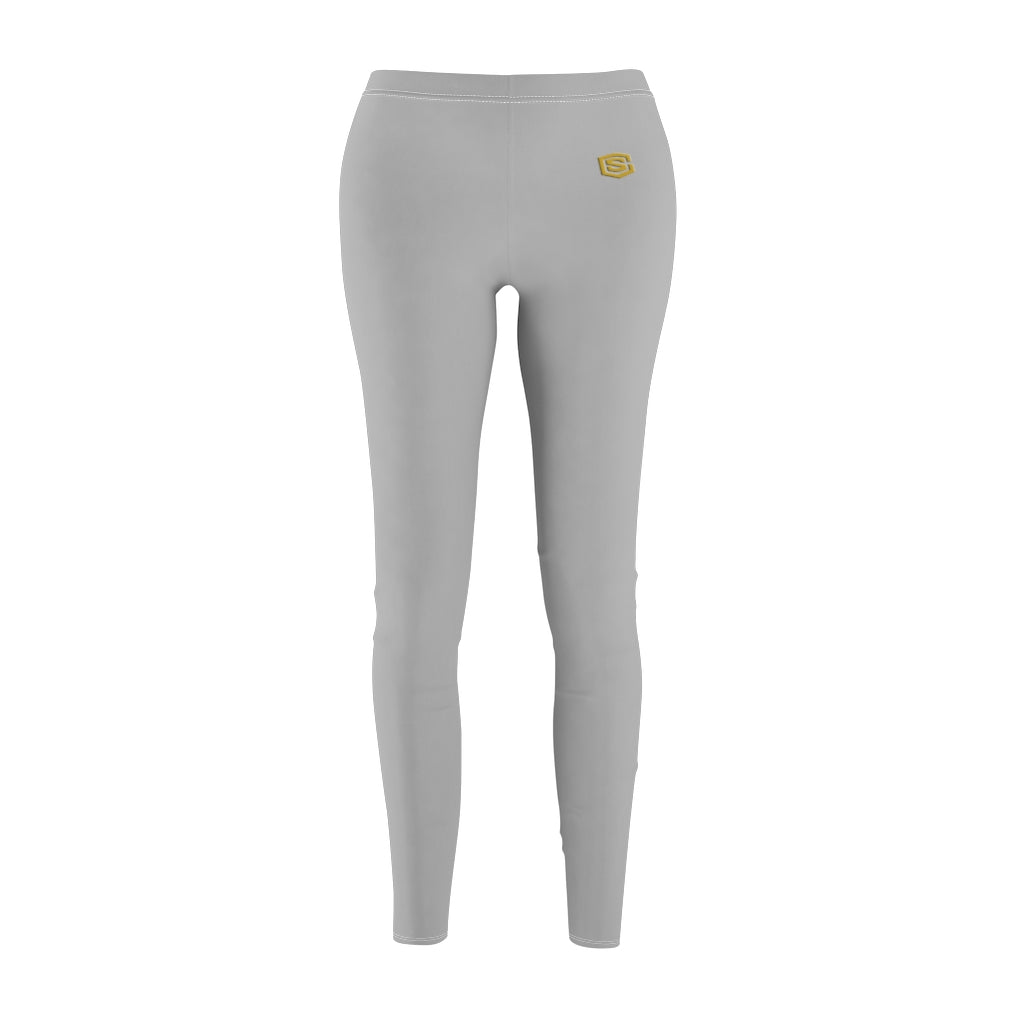 Silver Women's Cut & Sew Casual Leggings Gold logo