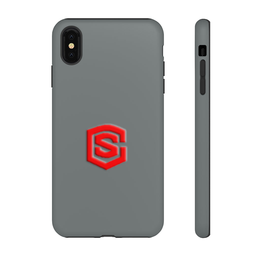 Grey Tough Cases Red Logo