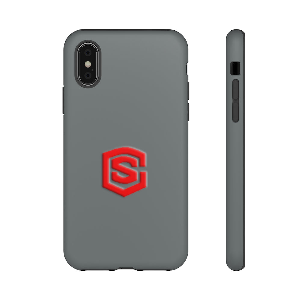 Grey Tough Cases Red Logo
