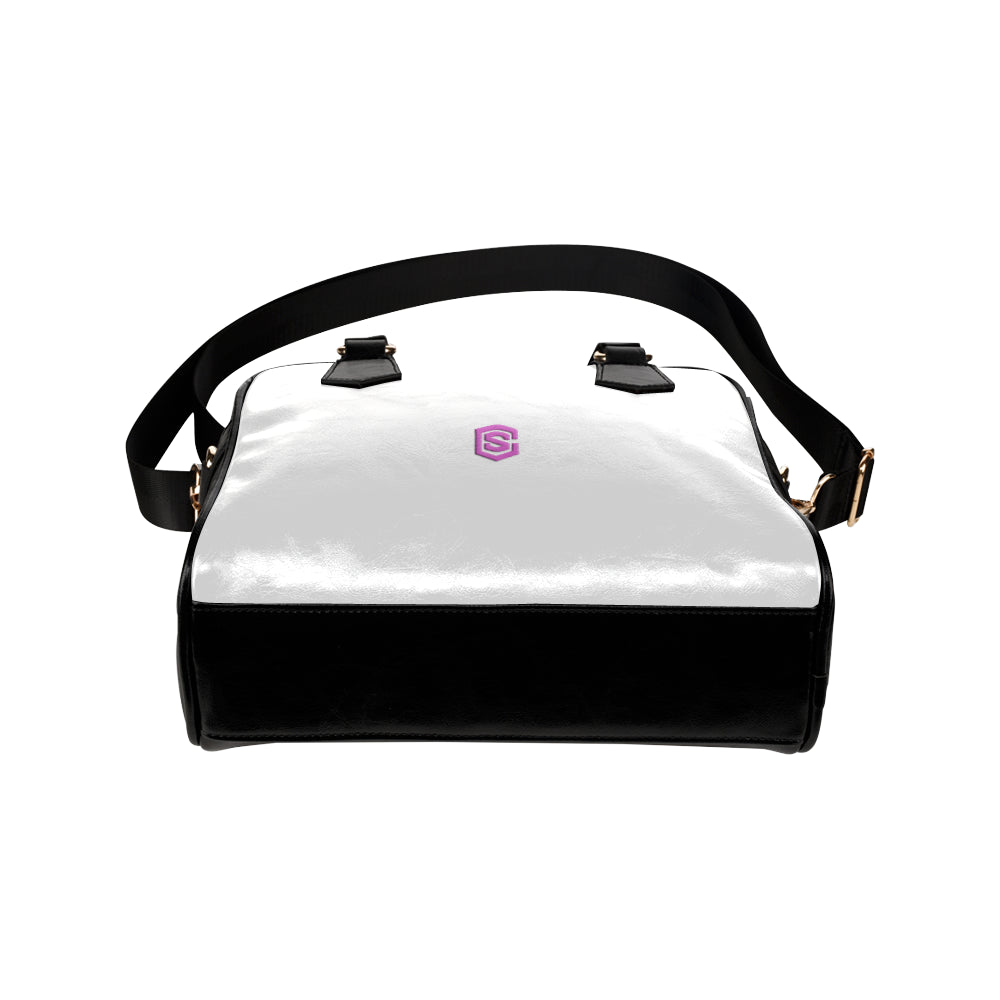 WHITE Shoulder Handbag pink logo Shoulder Handbag (Model 1634)