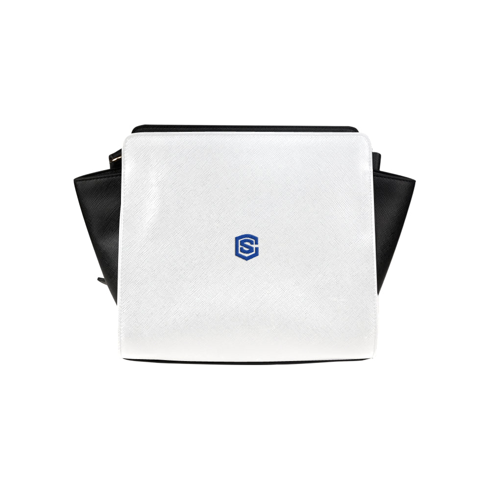 LIGHT GRAY SATCHEL BAG blue logo Satchel Bag (Model 1635)