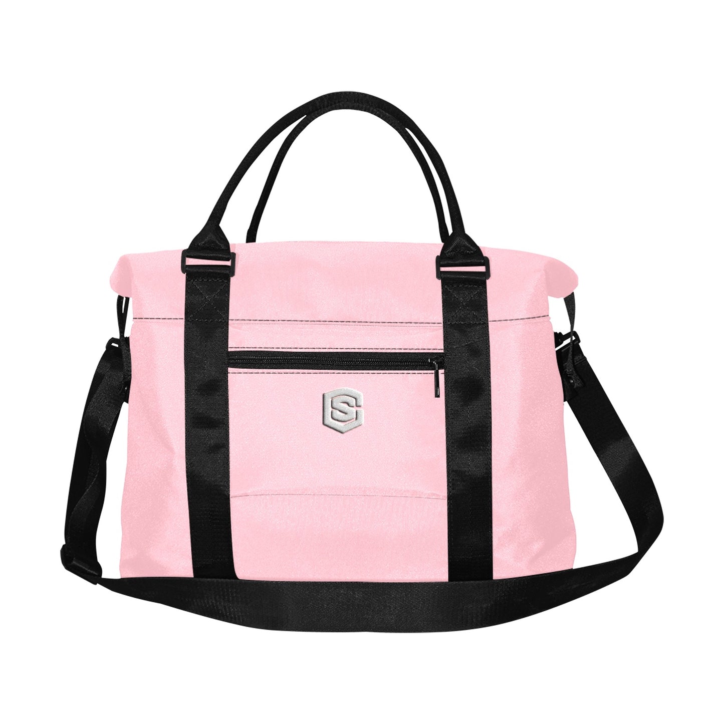 Pink Large Capacity Duffle Bag With Silver Logo Large Capacity Duffle Bag(Model1715)