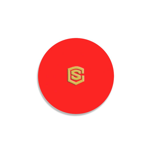 Red Round Coaster with Gold Logo Round Coaster