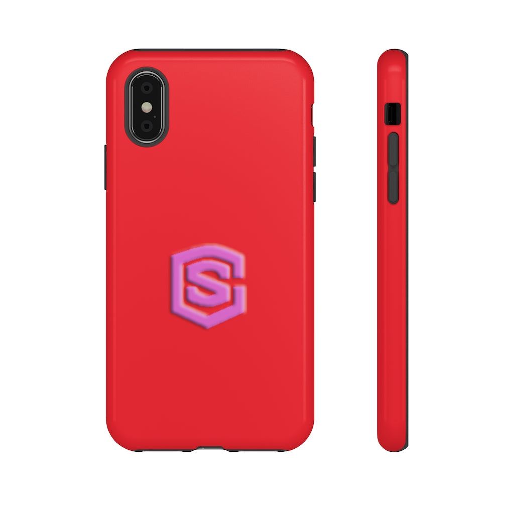 Red Tough Cases Pink Logo