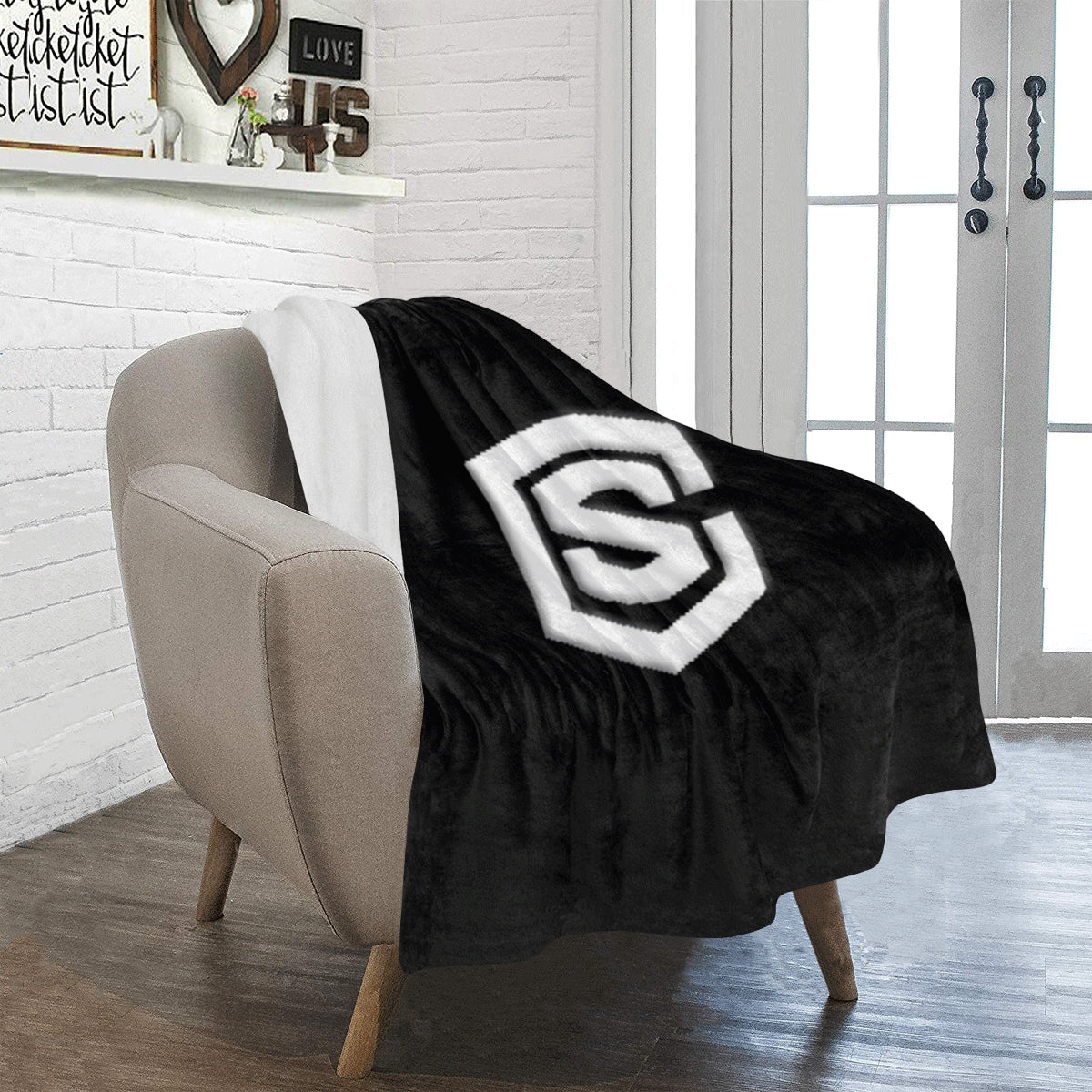 Black Ultra-Soft Micro Fleece Blanket with White Logo Ultra-Soft Micro Fleece Blanket 30"x40"