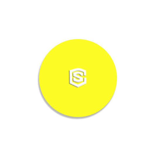 Yellow Round Coaster with White Logo Round Coaster