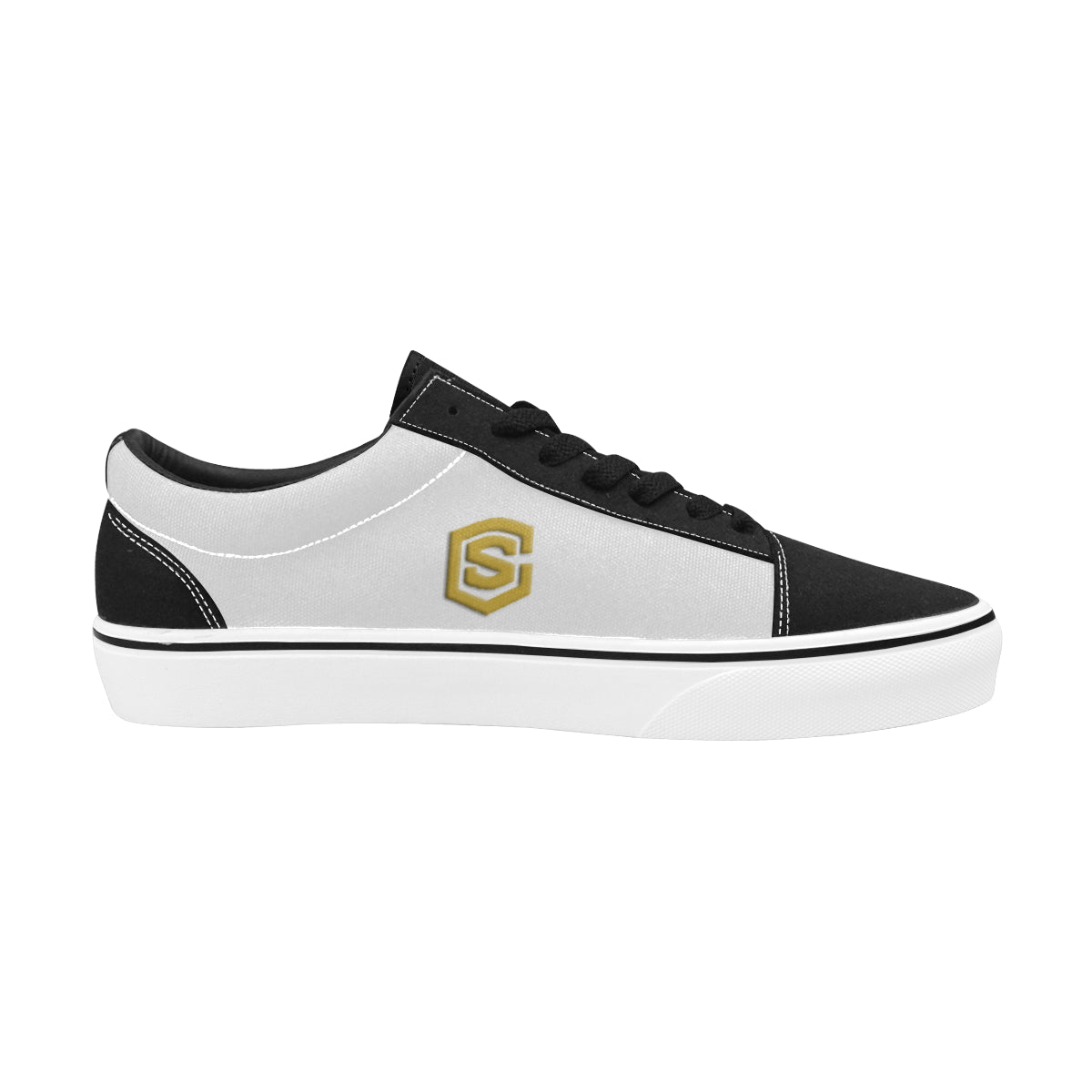 gold logo Men's Low Top Skateboarding Shoes (Model E001-2)