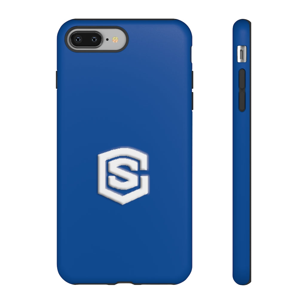 Blue Tough Cases White Logo