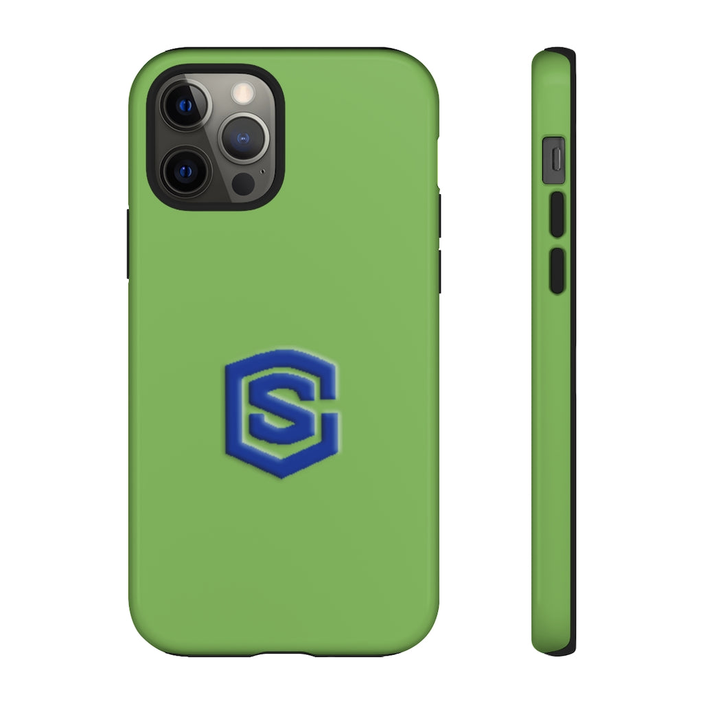 Green Tough Cases Blue Logo