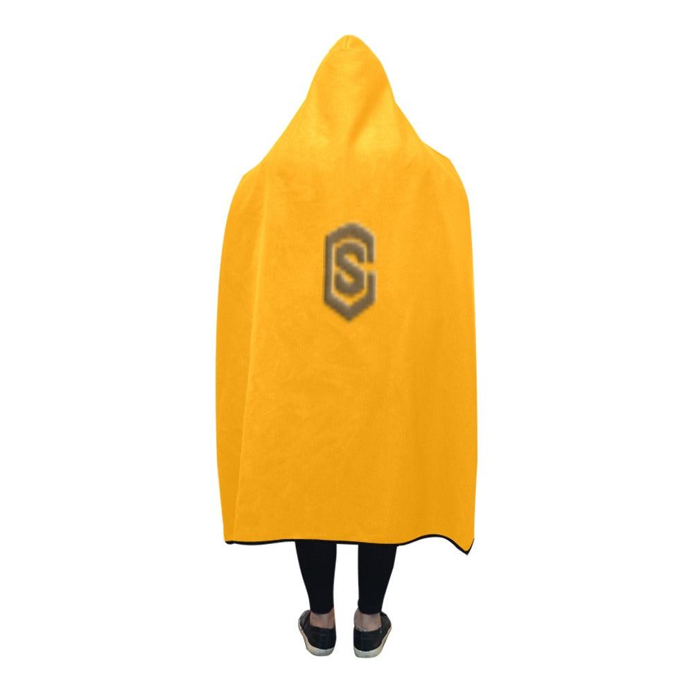 Orange Hooded Blanket 80"x56" with Brown Logo Hooded Blanket 80"x56"