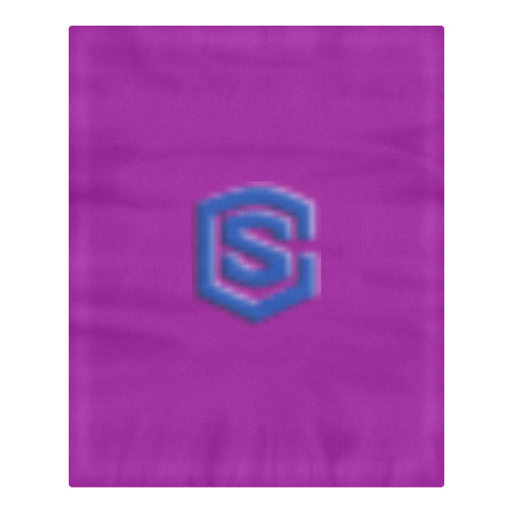 Purple 3-Piece Bedding Set (1 Duvet Cover 86"x70"; 2 Pillowcases 20"x30")(One Side) wtih Blue Logo 3-Piece Bedding Set (1 Duvet Cover 86"x70"; 2 Pillowcases 20"x30")(One Side)