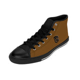 brown Men's High-top Sneakers - black logo