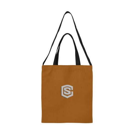 Brown All Over Print Canvas Tote Bag With Silver Logo All Over Print Canvas Tote Bag(Model1698)(Medium)