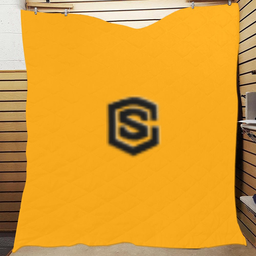 Orange Quilt with Black Logo Custom Quilt  70" x 80"