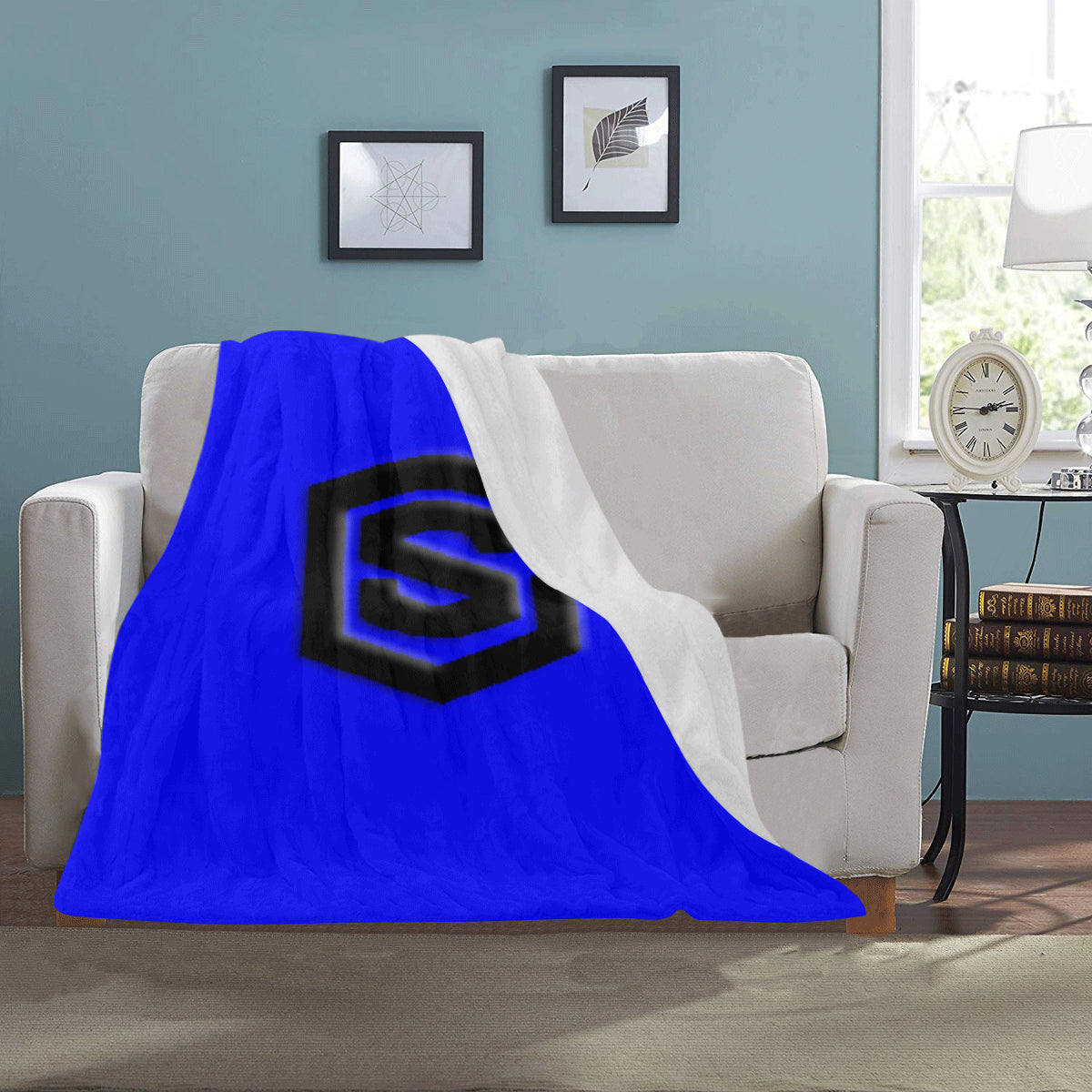 Blue Ultra-Soft Micro Fleece Blanket with Black Logo Ultra-Soft Micro Fleece Blanket 30"x40"