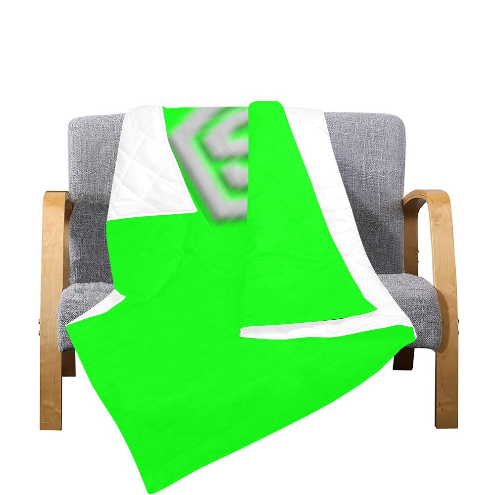 Green Quilt with Silver Logo Custom Quilt  70" x 80"