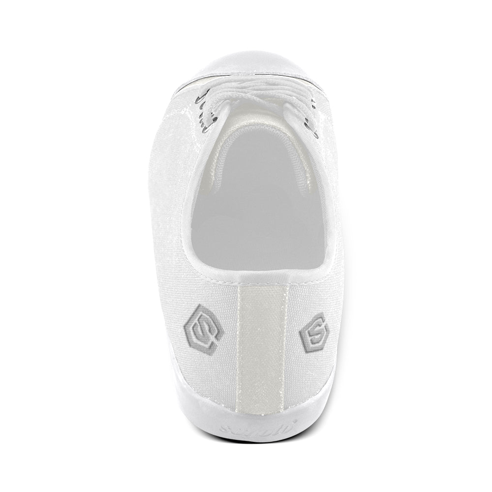 silver logo Women's Canvas Shoes (Model 016)
