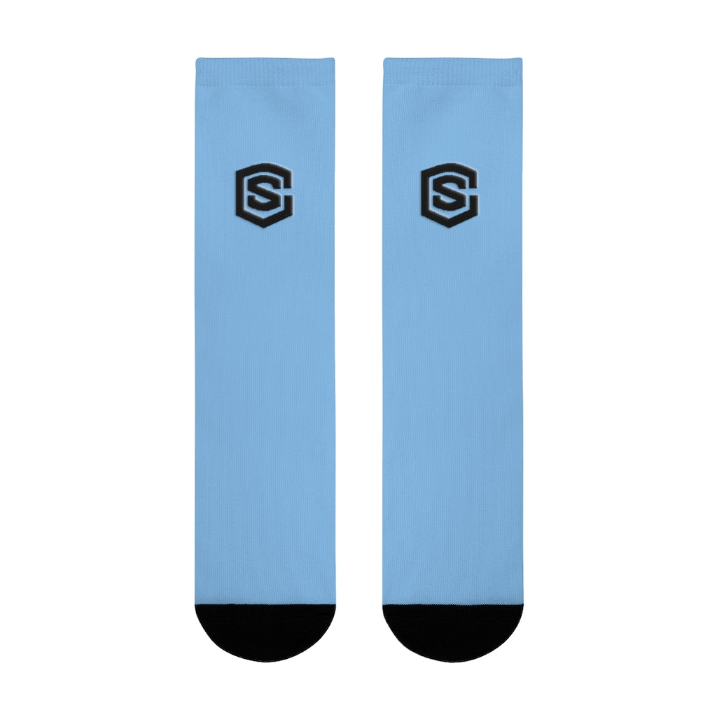 Blue Sublimation Crew Socks (EU) Blue Logo