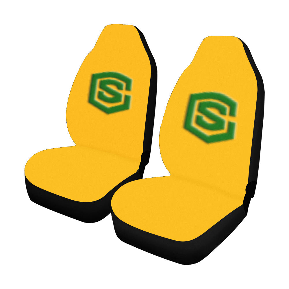 Orange Car Seat Covers Green Logo Car Seat Covers (Set of 2)