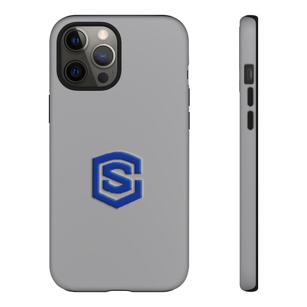 Grey Tough Cases Blue Logo