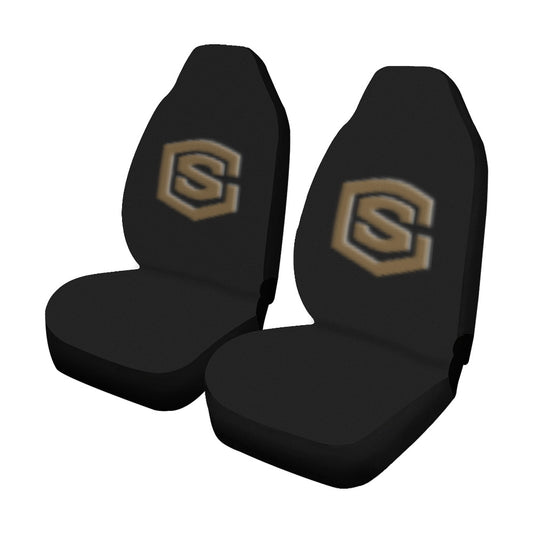 Black Car Seat Covers Brown Logo Car Seat Covers (Set of 2)