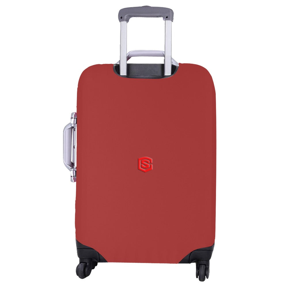 BROWN LUGGAGE COVER WITH RED LOGO Luggage Cover (Large Size) (26"-28")