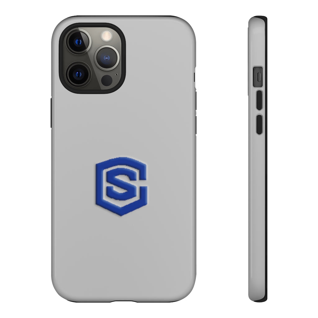 Grey Tough Cases Blue Logo
