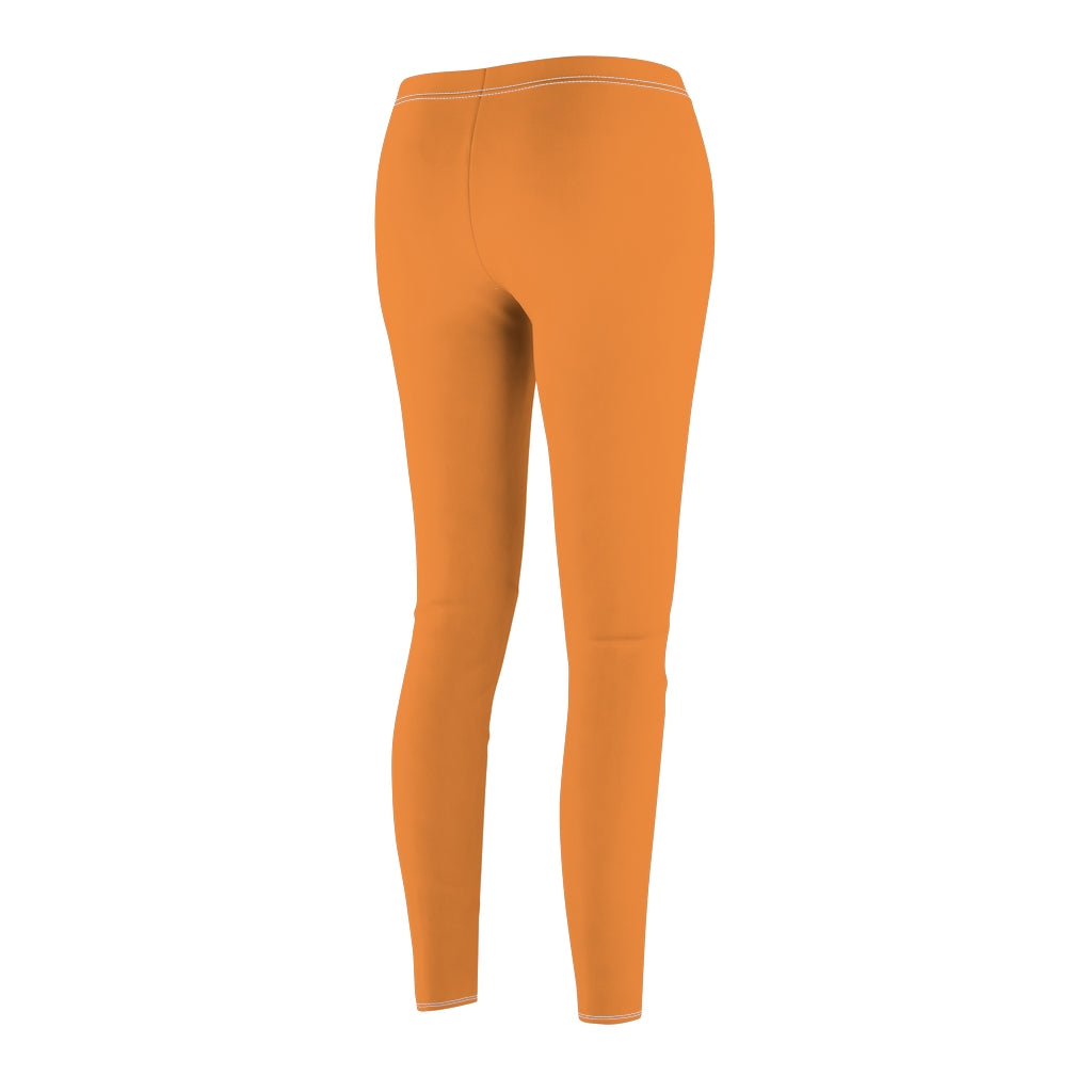Orange Women's Cut & Sew Casual Leggings Blue logo