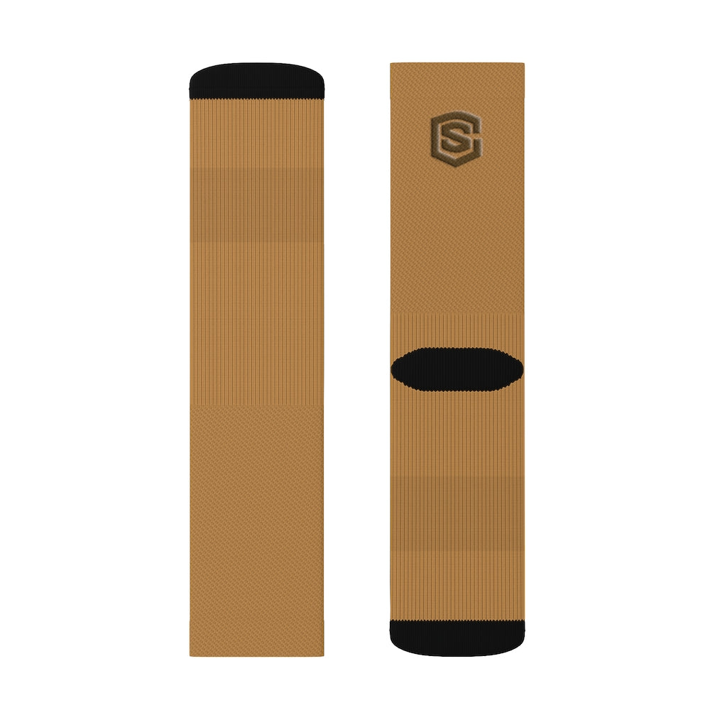 Copy of Brown Sublimation Socks Brown Logo