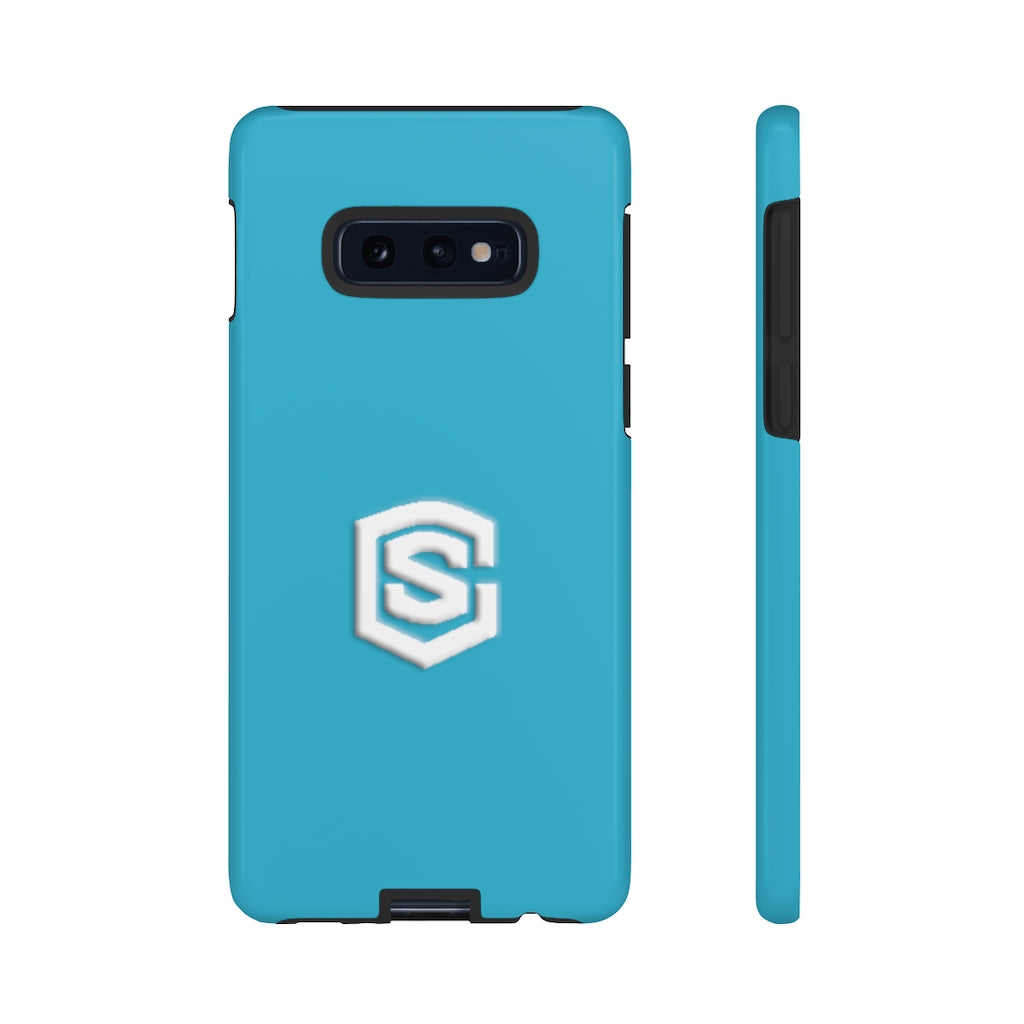 Blue Tough Cases White Logo